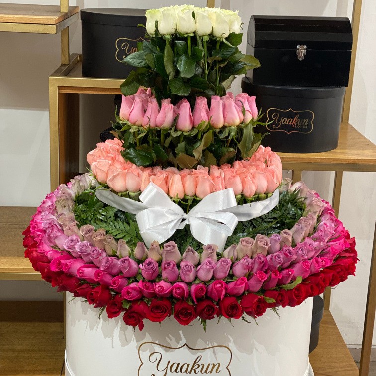 400 rosas en caja blanca yaakun mi gran amor degrade