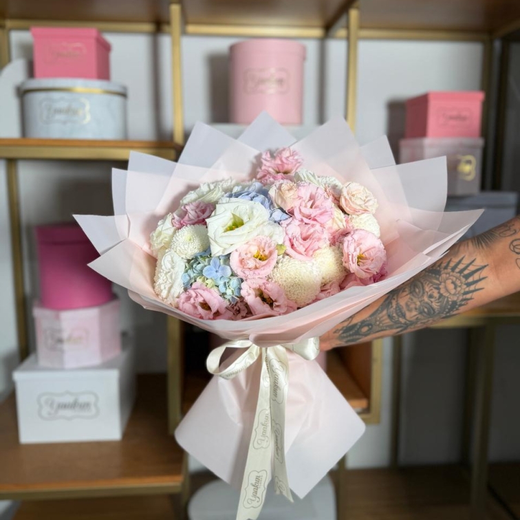 Bouquet mini blue & pink
