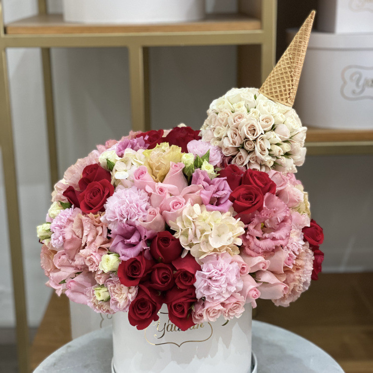 Caja circular chica blanca sweet ice