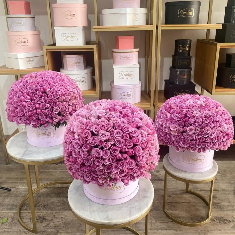 Paquete trio de esferas de 300 rosas lilas