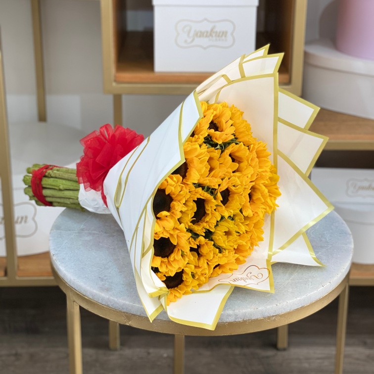 Ramo de 20 girasoles circular